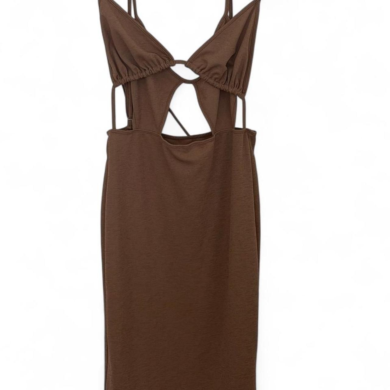 Shein Women's Brown Cut Out Dress Size L